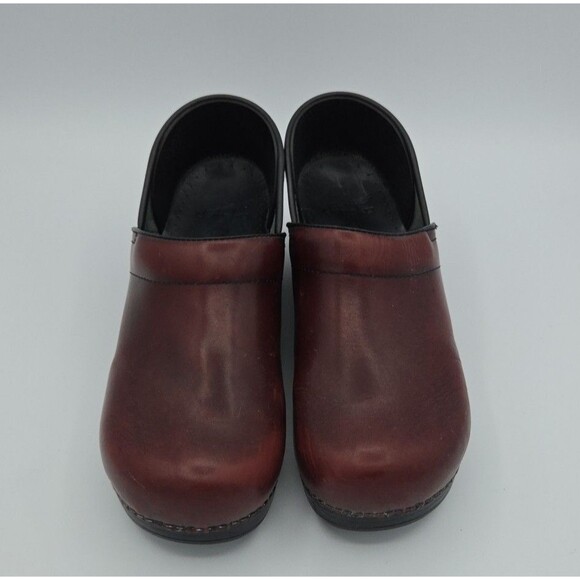 Dansko Women's 9.5-10 40 Professional Stapled Cordovan Leather Clogs Shoes Work - Picture 3 of 7